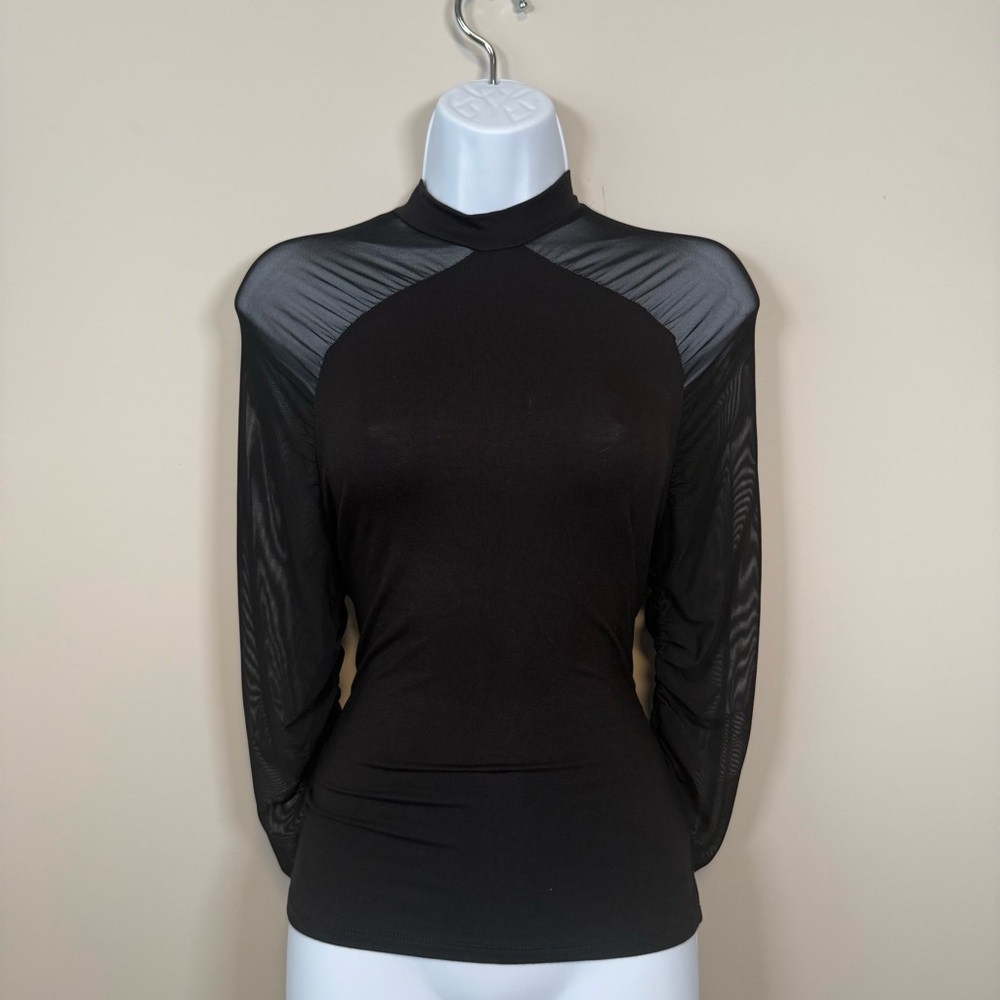 Elegant Black Sheer Sleeve Top